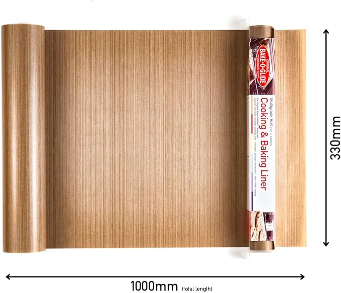 Bake-O-Glide STD0330 Non Stick Reusable Cooking/Baking Liner,Brown,1m x 330mm