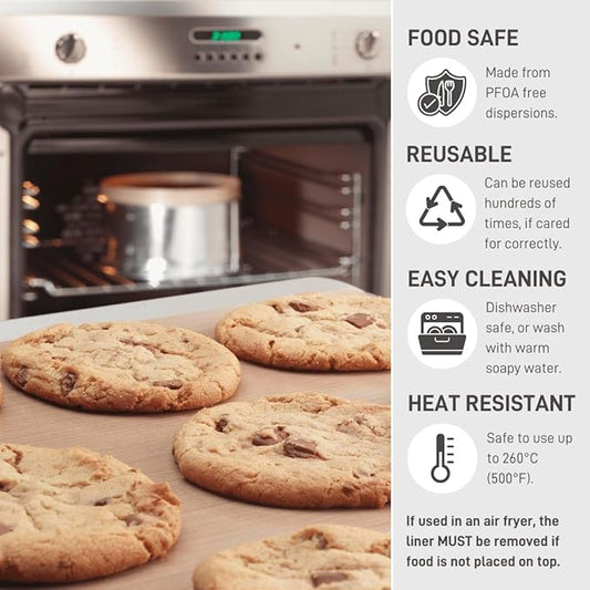 Bake-O-Glide STD0330 Non Stick Reusable Cooking/Baking Liner,Brown,1m x 330mm