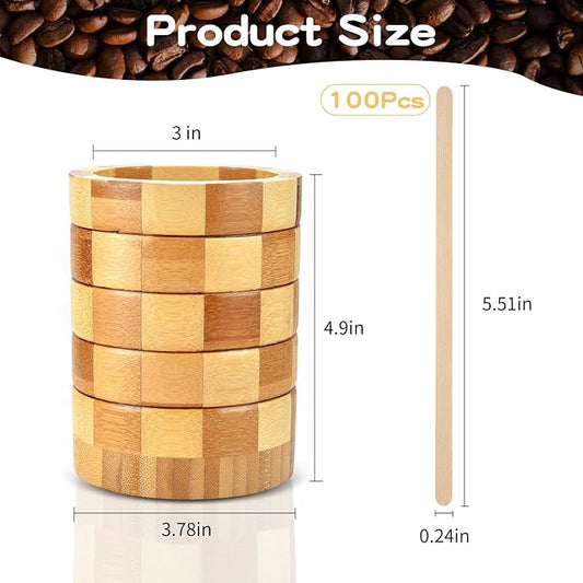 101 Pcs Coffee Stirrers Holder Set 1 Pcs Stirrers Holder 100 Pcs Disposable Stir Straws for Coffee Bar