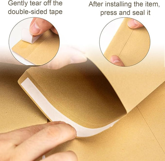 Money Envelopes, 50Pcs 3.9 X 2.4 Brown Self-Adhesive Seed Envelopes for Small Items, Wages, Notes, Beads