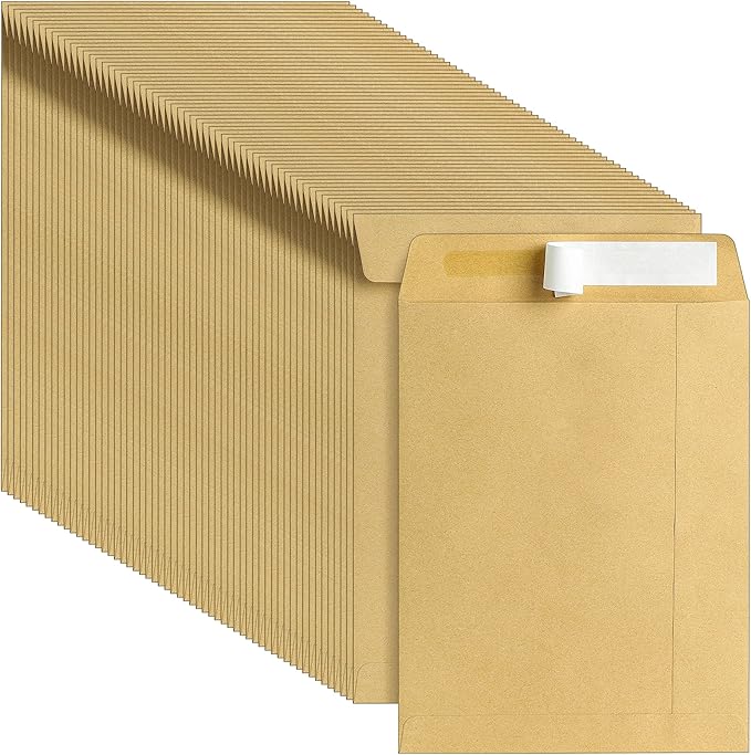 C5 229 x 162 mm 100gsm Self Seal Pocket Envelopes, No Window, Brown Mailing Envelopes, Greeting Card Invitation Envelopes for School Home Office Ecommerce - Pack of 50C5BR100